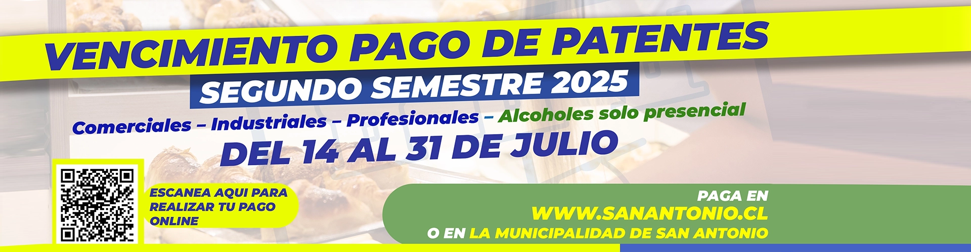 Municipio informa sobre proceso de pago de patente comercial, industrial, profesional y de alcoholes del primer semestre 2025