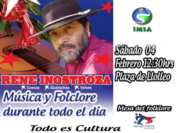 Este sábado a partir del mediodía Rene Inostroza en plaza de Llo lleo