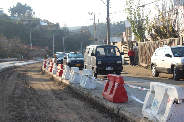 Trabajos de mejoramiento en avenida Balmaceda presenta un grado de avance de un 22%.