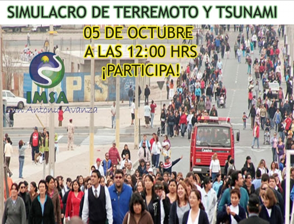 Todo listo para el  Simulacro terremoto y  tsunami Martes 5 de octubre &iexcl;Participa!