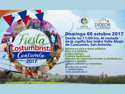 Este domingo 08 de octubre se ser&aacute; la Fiesta Costumbrista de Cuncum&eacute;n 2017